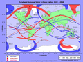 Zasięg i daty całkowitych i obrączkowych zaćmień Słońca w latach 2021–2040 (Total Eclipse – zaćmienie całkowite, Annular Eclipse – zaćmienie obrączkowe, Hybrid Eclipse – zaćmienie hybrydowe). Źródło: NASA: http://eclipse.gsfc.nasa.gov/eclipse.html, dostęp: 17.03.15